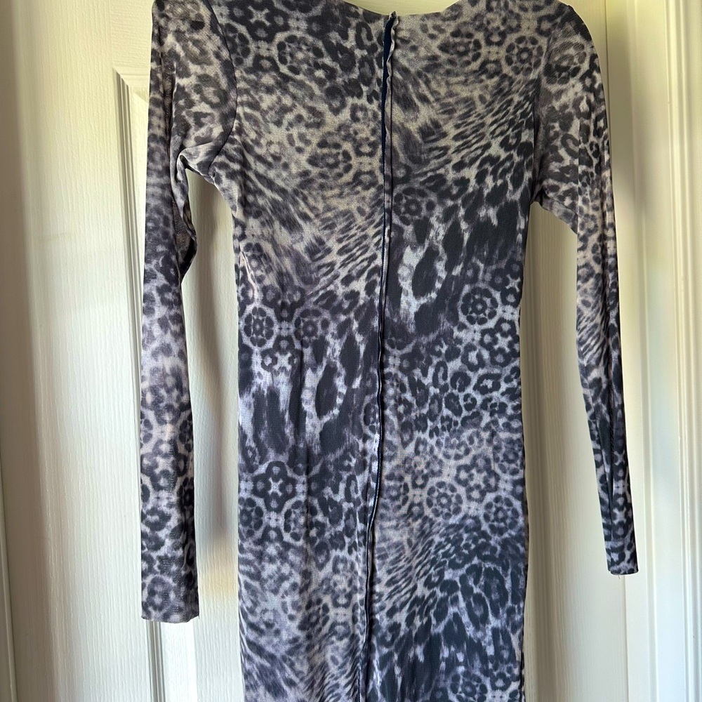 Leopard print mesh body-con dress size S by VerteX